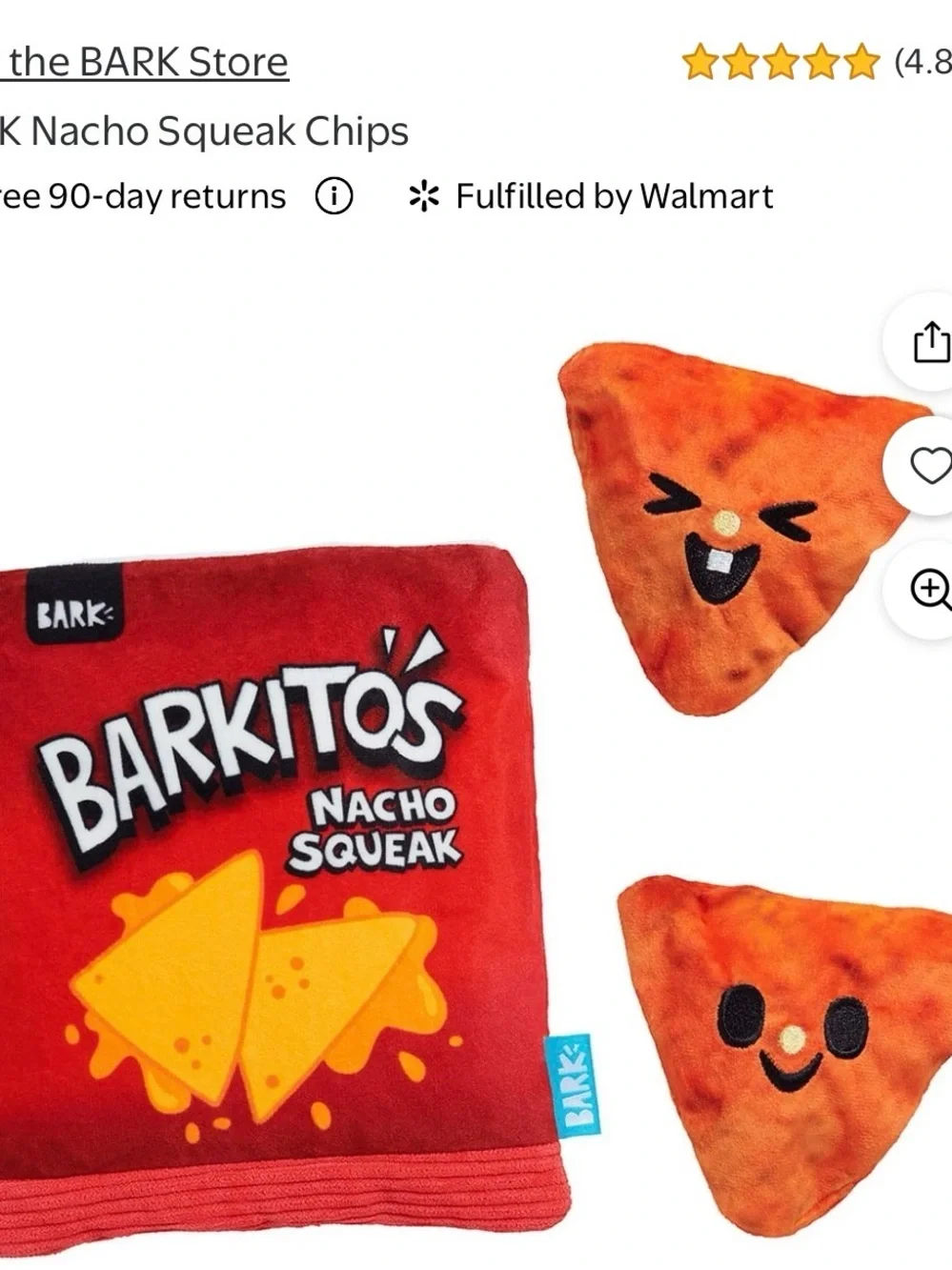 BARK Nacho Squeak Chips Dog Toy